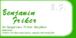 benjamin friker business card